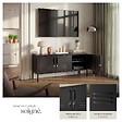 TECTAKE - Buffet métallique noir 120x38x56cm 2 compartiments réglables, 3 portes verrouillables et clés - vignette