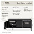TECTAKE - Buffet métallique noir 120x38x56cm 2 compartiments réglables, 3 portes verrouillables et clés - vignette
