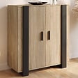 ID MARKET - Buffet d'appoint 2 portes 70 cm PHOENIX bois et noir - vignette