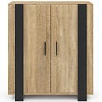 ID MARKET - Buffet d'appoint 2 portes 70 cm PHOENIX bois et noir - vignette