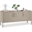TECTAKE - Buffet métallique taupe en acier 120x37 5x55 5cm design minimaliste 2 compartiments 3 portes verrouillables - vignette