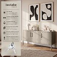 TECTAKE - Buffet métallique taupe en acier 120x37 5x55 5cm design minimaliste 2 compartiments 3 portes verrouillables - vignette