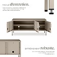 TECTAKE - Buffet métallique taupe en acier 120x37 5x55 5cm design minimaliste 2 compartiments 3 portes verrouillables - vignette