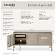TECTAKE - Buffet métallique taupe en acier 120x37 5x55 5cm design minimaliste 2 compartiments 3 portes verrouillables - vignette