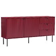 OVIALA - Buffet 2 portes et 3 tiroirs décor mélaminé 150 cm bordeaux - Romeo - vignette