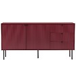 OVIALA - Buffet 2 portes et 3 tiroirs décor mélaminé 150 cm bordeaux - Romeo - vignette