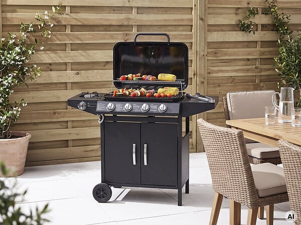 HABITAT ET JARDIN - Barbecue gaz "Festa 5" - 5 brûleurs dont 1 latéral - 12.9 Kw- Noir - large