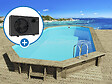 HABITAT ET JARDIN - Piscine bois " Sevilla 130 " - 8.57 x 4.57 x 1.31 m - Bâche à bulles  180 µ - Bâche hiver  280 g/m² - vignette