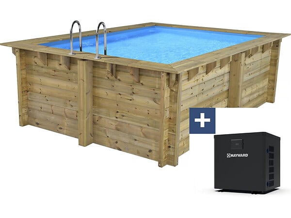 HABITAT ET JARDIN - Piscine bois rectangle " Caimans 140   " - 4.10 x 3.00 x 1.39 m - large