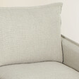 HOMCOM - Canapé droit 3 places avec pouf coffre de rangement tissu toucher lin blanc cassé - vignette
