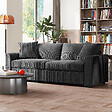 HOMCOM - Canapé 3 places velours côtelé avec 2 coussins - canapé droit fixe 3 places anthracite - vignette
