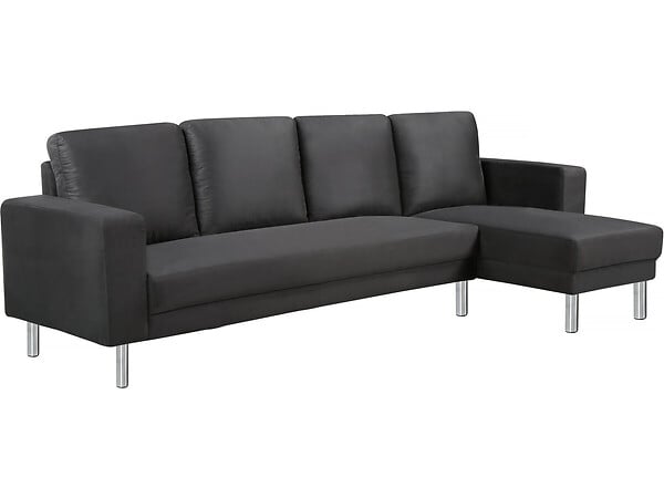 HABITAT ET JARDIN - Canapé d'angle tissu réversible "Rio" - 4 places - Gris anthracite - large