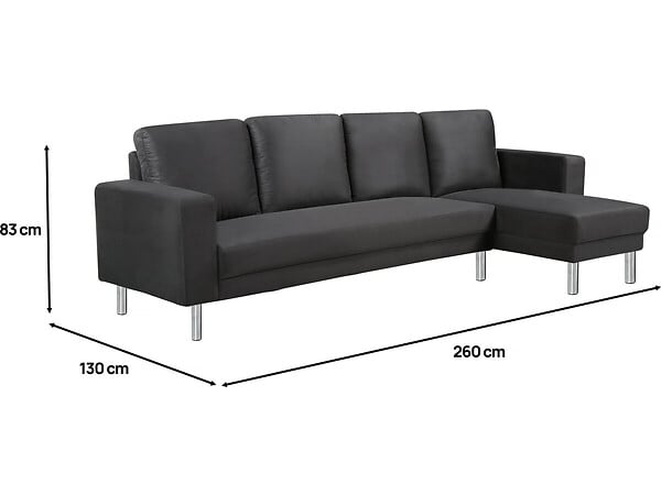 HABITAT ET JARDIN - Canapé d'angle tissu réversible "Rio" - 4 places - Gris anthracite - large
