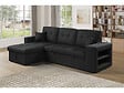 HABITAT ET JARDIN - Canapé d'angle convertible/réversible tissu style bubble "Axel" - 3 places - Gris - vignette