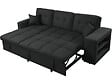 HABITAT ET JARDIN - Canapé d'angle convertible/réversible tissu style bubble "Axel" - 3 places - Gris - vignette