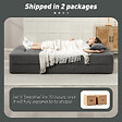 HOMCOM - Canapé convertible 2 places - HOMCOM - assise et accoudoirs larges 2 coussins entièrement compressé - chenille - 203x95x75cm - gris - vignette