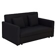 HOMCOM - Canapé convertible 2 places canapé-lit clic clac 2 coussins inclus coffre de rangement intégré tissu anthracite - vignette