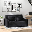 HOMCOM - Canapé convertible 2 places canapé-lit clic clac 2 coussins inclus coffre de rangement intégré tissu anthracite - vignette