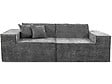 HABITAT ET JARDIN - Canapé droit modulable avec ottoman en tissu texturé "Lusso" - 3 places - Gris - vignette