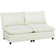 HOMCOM - Canapé 2 places modulable 146 cm grand confort tissu crème - vignette