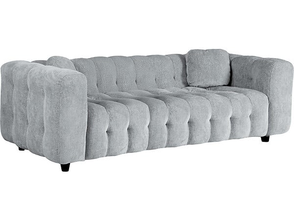 HABITAT ET JARDIN - Canapé droit en tissu chenille "Vendome" - 3 places - Gris - large