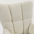 HOMCOM - Fauteuil avec repose-pieds design bouclette crème noir - vignette