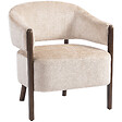 HOMCOM - Fauteuil design vintage bois tissu chenille beige marron - vignette