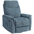 HOMCOM - Fauteuil relax inclinable repose-pieds rétractable pivotant pochette rangement intégrée tissu bleu chiné - vignette