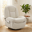 HOMCOM - Fauteuil boule design - fauteuil zéro gravité - pivotant, inclinable - tissu crème - vignette