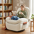 HOMCOM - Fauteuil boule design - fauteuil zéro gravité - pivotant, inclinable - tissu crème - vignette