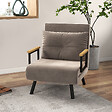 HOMCOM - Fauteuil convertible 3 en 1 chauffeuse lit dossier réglable coussin accoudoirs bois velours gris - vignette