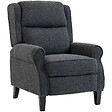 HOMCOM - Fauteuil classique chic inclinable bouclette anthracite - vignette