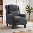 HOMCOM - Fauteuil classique chic inclinable bouclette anthracite - vignette
