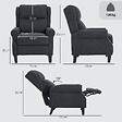 HOMCOM - Fauteuil classique chic inclinable bouclette anthracite - vignette