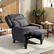 HOMCOM - Fauteuil classique chic inclinable bouclette anthracite - vignette