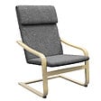 HOMCOM - Fauteuil de salon, fauteuil chambre avec accoudoirs incurvés, coussin, chaise de salon en tissu aspect lin, 65 x 79 x 98 cm, gris - vignette