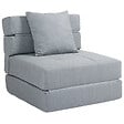 HOMCOM - Chauffeuse canapé-lit convertible 1 place - coussin déhoussable inclus - tissu gris clair - vignette