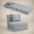 HOMCOM - Chauffeuse canapé-lit convertible 1 place - coussin déhoussable inclus - tissu gris clair - vignette