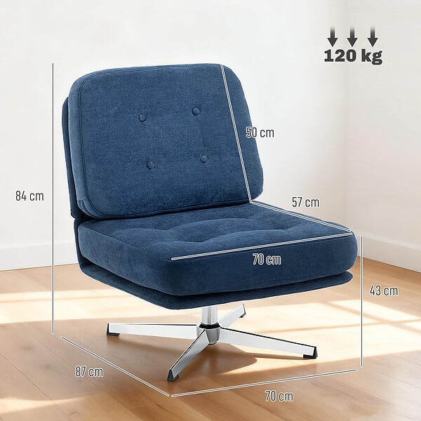 HOMCOM - Fauteuil lounge design Chesterfield capitonné pivotant - large