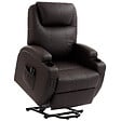 HOMCOM - Fauteuil releveur électrique inclinable repose-pied relevable télécommande chocolat foncé - vignette