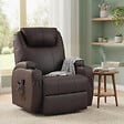 HOMCOM - Fauteuil releveur électrique inclinable repose-pied relevable télécommande chocolat foncé - vignette