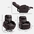 HOMCOM - Fauteuil releveur électrique inclinable repose-pied relevable télécommande chocolat foncé - vignette