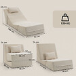 HOMCOM - Chauffeuse design chaise longue ergonomique chenille beige - vignette