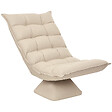 HOMCOM - Fauteuil relax grand confort pivotant inclinaison réglable 5 niv. épais garnissage mousse haute densité tissu velours microfibre beige - vignette