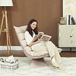 HOMCOM - Fauteuil relax grand confort pivotant inclinaison réglable 5 niv. épais garnissage mousse haute densité tissu velours microfibre beige - vignette