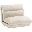 HOMCOM - Fauteuil convertible fauteuil paresseux grand confort inclinaison dossier multipositions 90°-180° tissu beige chiné - vignette