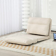 HOMCOM - Fauteuil convertible fauteuil paresseux grand confort inclinaison dossier multipositions 90°-180° tissu beige chiné - vignette