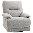 HOMCOM - Fauteuil de relaxation grand confort pivotant 360° dossier inclinable repose-pied ajustable tissu gris clair - vignette