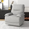 HOMCOM - Fauteuil de relaxation grand confort pivotant 360° dossier inclinable repose-pied ajustable tissu gris clair - vignette