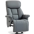 HOMCOM - Fauteuil relax design moderne inclinable pivotant repose-pieds intégré gris - vignette